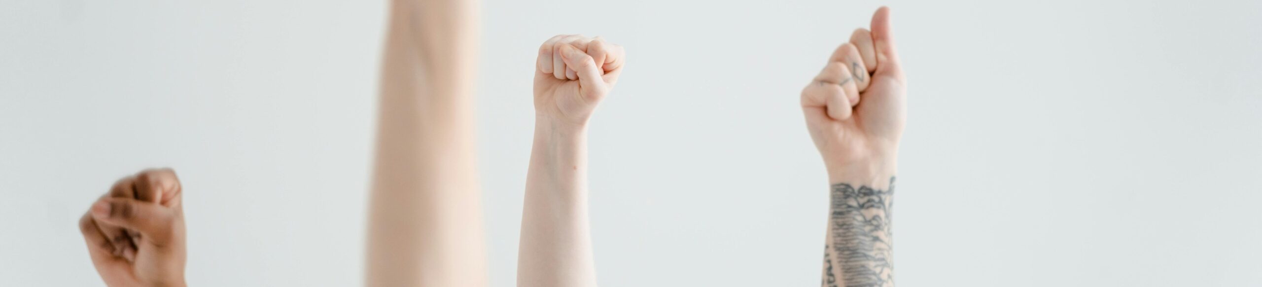 a hand with a fist raised